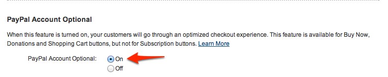 Paypal Account Optional