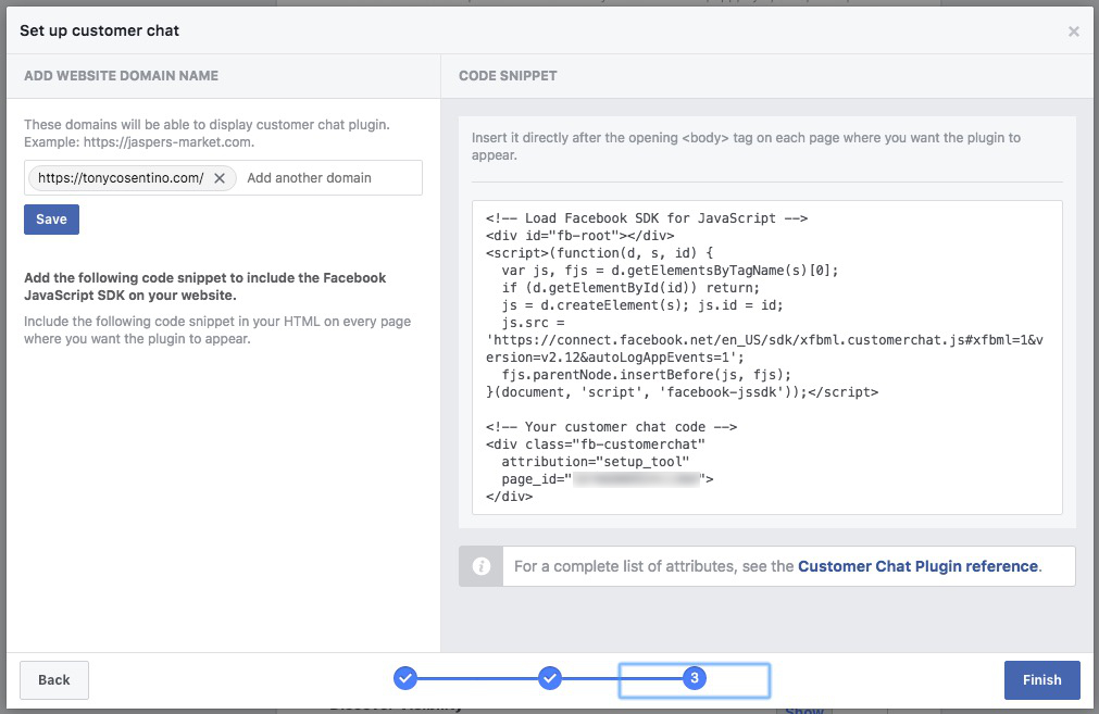 facebook set up customer chat step 1